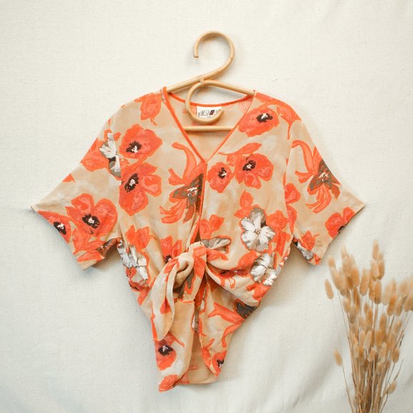 Vintage Tops - 5 /$10 Crepe Floral Blouse